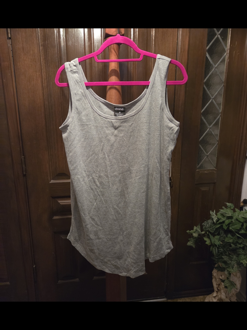 EVANS Women's Gray Tank Top - Soft Scoop Neck